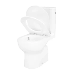 Pack WC à poser sans bride vortex avec abattant déclipsable et frein de chute, sortie verticale, GoodHome Cavally