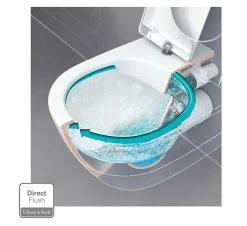 Pack WC à poser sans bride sortie horizontale Villeroy & Boch Direct Flush NF