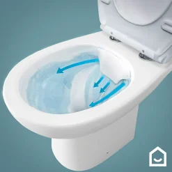 Pack WC à poser sans bride avec abattant déclipsable et frein de chute, sortie verticale, NF, GoodHome Tasi
