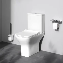 Pack WC à poser sortie horizontale sans bride, Gem, avec couvercle de siège Softclosing, FlashClean, CGA8601PSC Blanc AM.PM