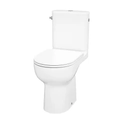 Pack WC à poser sur-élevé sans bride vortex avec abattant déclipsable et frein de chute, sortie horizontale, GoodHome Cavally
