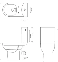 Pack WC à poser surélevé sans bride avec sortie horizontale GoodHome Cavally