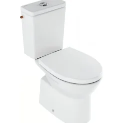 Pack WC au sol SANINDUSA Easy évac. arrière alim. chasse par le côté abattant thermoplast blanc inclus