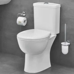 PACK WC avec bride à poser GROHE Bau Ceramic + Tabouret physiologique plastique Blanc