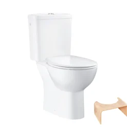 PACK WC avec bride à poser GROHE Bau Ceramic + Tabouret physiologique Bois