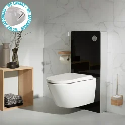 Pack wc avec cuvette lavante - Façade en verre noir-Wc japonais