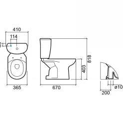 Pack WC Aveiro SANINDUSA évacuation par dessous alimentation chasse d'eau par dessous blanc