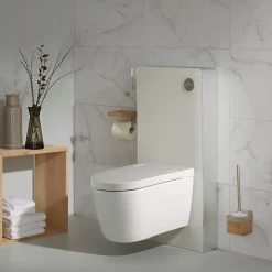 Pack WC Bati support mural avec cuvette lavante - Façade blanche -Wc japonais - Tesa