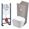 Pack WC Bâti autoportant + WC Swiss Aqua Technologies Infinitio sans bride + Plaque + Set habillage