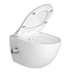 Pack WC Bâti sol mur Villeroy & Boch + WC SAT + bidet thermostatique + Abattant SoftClose + Plaque (VCNSATCL4)