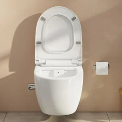 Pack WC Bâti sol mur Villeroy & Boch + WC SAT + bidet thermostatique + Abattant SoftClose + Plaque (VCNSATCL4)