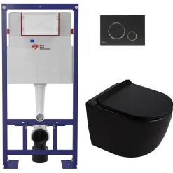 Pack WC bâti-support + WC suspendu sans bride Ceramia PixL avec abattant SoftClose + plaque (STCEPXBMT02-FR)