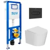 Pack WC bâti-support + WC suspendu sans bride Ceramia avec abattant SoftClose + plaque (ROCE14WT03-FR)