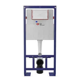 Pack WC bâti-support autoportant + WC suspendu sans bride + abattant SoftClose + plaque blanche (SMRTCETOR270)