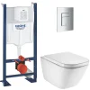 Pack WC bâti-support autoportant Rapid SL + WC suspendu Roca avec abattant SoftClose + plaque chrome (GRRROGAWR03-U)