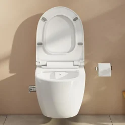 Pack WC Bâti-support Rapid SL + WC sans bride avec fonction bidet thermostatique + Plaque chrome