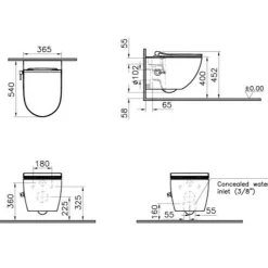 Pack WC Bâti-support Rapid SL + WC sans bride avec fonction bidet thermostatique + Plaque chrome