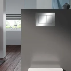 Pack WC Bâti-support TECEbase + WC Rolo blanc + tapis d'isolation acoustique + plaque chrome