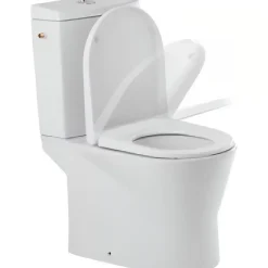 Pack WC cuvette+réservoir+abattant frein de chute+fixations caréné évacuation arrière alim. chasse d'eau par le côté blanc