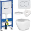 Pack WC GEBERIT Bâti-support Duofix+WC Slim Soft-Close ROLO blanc+tapis d'isolation acoustique+plaque blanc
