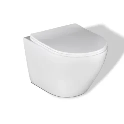 Pack WC GEBERIT Bâti-support Duofix+WC Slim Soft-Close ROLO blanc+tapis d'isolation acoustique+plaque noir