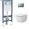 Pack WC Geberit UP320 + Cuvette sans bride Mesto Square + Plaque Chromé Mat