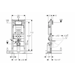 Pack WC Geberit UP320 + Cuvette sans bride Mesto Square + Plaque Chromé Mat