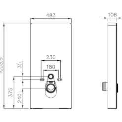 Pack WC japonais + Module sanitaire Blanc, Toilettes suspendu lavant + Abattant LED, Chasse eau 180 - 59x38x38cm - Basic 1102