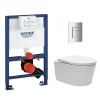 Pack WC Rapid SL + Cuvette sans bride SAT, fixations invisibles + Plaque Chrome (RapidSL082-SATrimless-1)