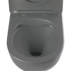 Pack WC suspendu avec lave-mains intégré + Cuvette gain de place sans bride corolla Gris mat