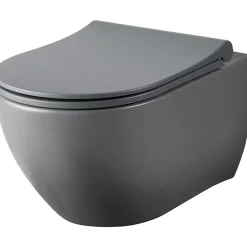 Pack WC suspendu bati siamp universel + cuvette sans bride grise knidos