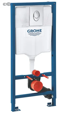 Pack WC suspendu blanc cuvette sans bride Fuerte et bâti-support sol et mur Grohe