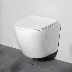 Pack WC suspendu bâti mural et cuvette Plaque Round Blanche Pack WC Bati-support AM.PM X-Joy S