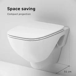 Pack WC suspendu bâti mural et cuvette Plaque Round Chrome Pack WC Bati-support AM.PM X-Joy