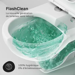 Pack WC suspendu bâti mural et cuvette Plaque Round Chrome Pack WC Bati-support AM.PM X-Joy S