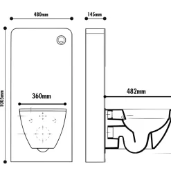 Pack WC suspendu gain de place bâti mural verre blanc + cuvette sans bride Corolla