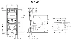 Pack WC suspendu Geberit G-400 blanc
