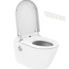 Pack WC suspendu lavant avec cuvette sans bride, LED et télécommande, SFA Saniwash