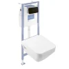 Pack WC suspendu sans bride Villeroy & Boch Architectura Twistflush e3 rectangle + bâti-support sol et mur + plaque noir