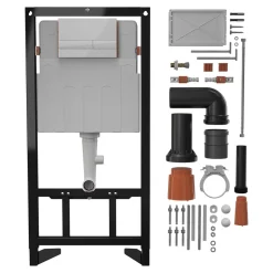 Pack WC suspendu sans bride Luvia avec bâti-support sol et mur autoportant Silgo GoodHome