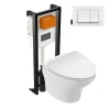Pack WC suspendu sans bride compact JACOB DELAFON Nouvelle vague+ bâti-support + plaque Blanc brillant