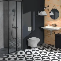 Pack WC suspendu sans bride compact JACOB DELAFON Nouvelle vague+ bâti-support + plaque Blanc brillant