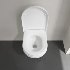 Pack WC suspendu sans bride VILLEROY ET BOCH Architectura Directflush + abattant + plaque blanche + bâti + Tabouret blanc