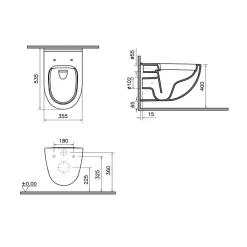 Pack WC suspendu sans bride + bâti, GoodHome Winam