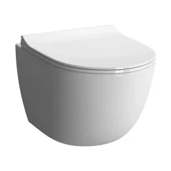 Pack WC suspendu VITRA Sento blanc + bâti autoportant V-Fix Core + Plaque Round Noir mat