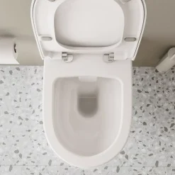 Pack WC suspendu VITRA Sento blanc mat + bâti autoportant V-Fix Core + Plaque Round Blanche