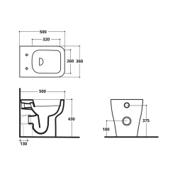 Paire Bidet + Installation De Toilette Au Sol Affleurante Au Mur En Céramique Blanche