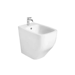 Paire D'appareils Sanitaires Sur Pied, Blanc Brillant, Avec Abattants De Toilettes