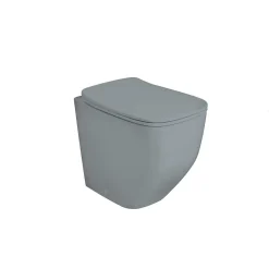 Paire De Bidet Et Wc Encastrés Gris Mat Avec Abattant De Toilette