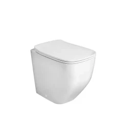 Paire De Bidet Et Wc Sur Pied Blanc Mat Avec Couvercle De Toilette